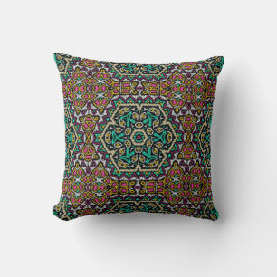 Seamless embroidery tribal ethno boho ornamental t cushion
