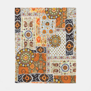 Seamless ethnic abstract digital pattern fleece blanket