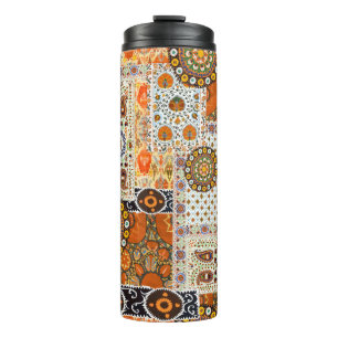 Seamless ethnic abstract digital pattern thermal tumbler