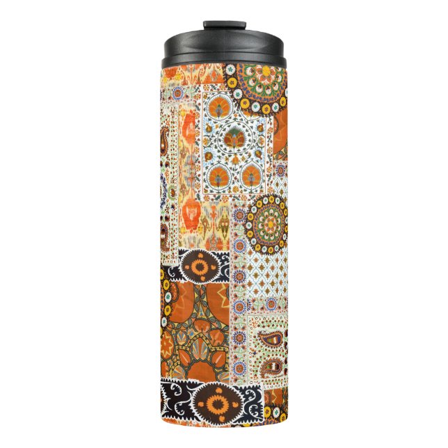 Seamless ethnic abstract digital pattern thermal tumbler (Front)