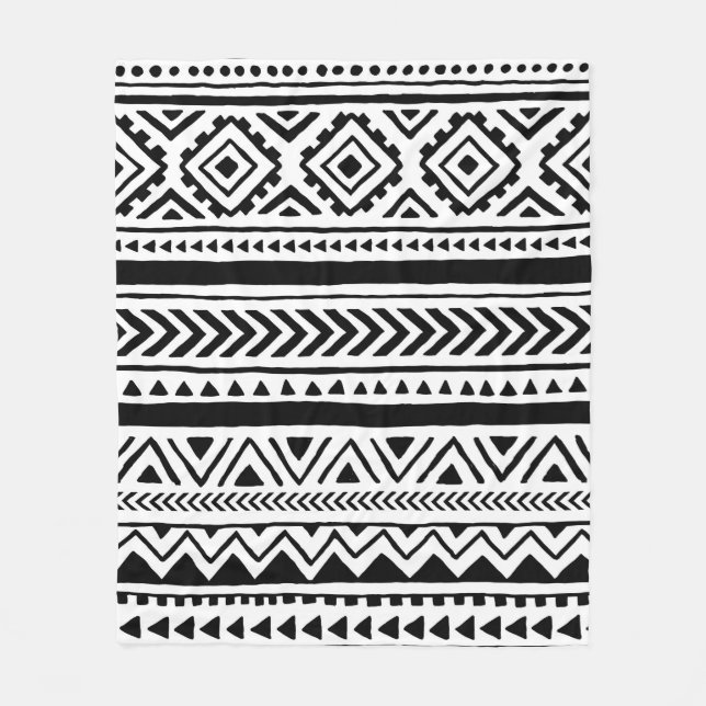 Seamless ethnic and tribal pattern. Handmade. Hori Fleece Blanket (Front)