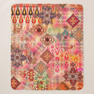 Seamless Ethnic beautiful pattern on Abstract digi Sherpa Blanket