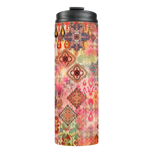 Seamless Ethnic beautiful pattern on Abstract digi Thermal Tumbler (Front)