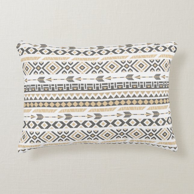 Seamless ethnic beige pattern. illustration decorative cushion (Front)