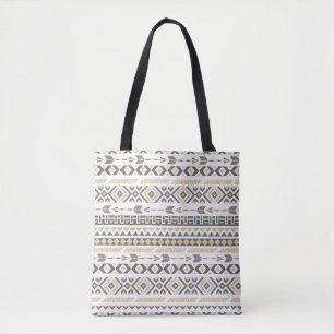 Seamless ethnic beige pattern. illustration tote bag