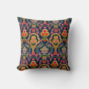 Seamless ethnic mughal floral pattern cushion