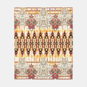 Seamless ethnic mughal floral pattern fleece blanket
