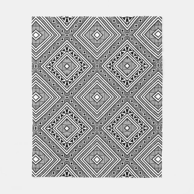 Seamless Ethnic Pattern Fleece Blanket (Front)