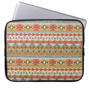 Seamless ethnic pattern in bright colours laptop sleeve