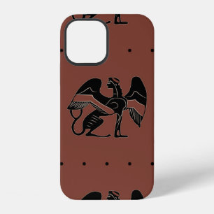 Seamless ethnic pattern with fantastic winged sphi iPhone 12 case