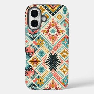 Seamless Ethnic Tile Pattern iPhone 16 Case