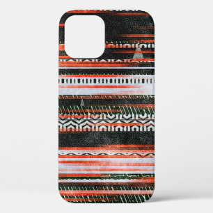 Seamless ethnic tribal pattern stripes rug design. iPhone 12 case