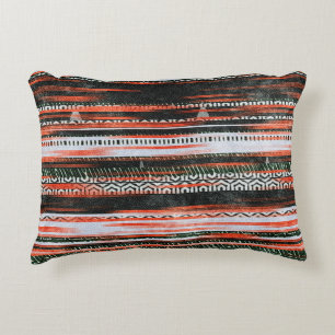 Seamless ethnic tribal pattern stripes rug design. decorative cushion