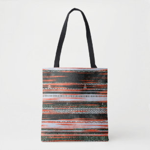 Seamless ethnic tribal pattern stripes rug design. tote bag