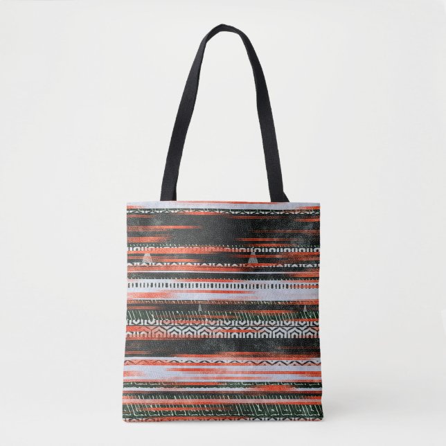 Seamless ethnic tribal pattern stripes rug design. tote bag (Front)