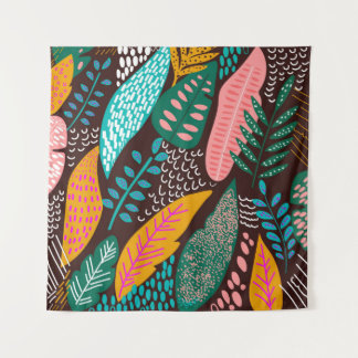 Seamless exotic pattern with tropical plants. vint tapestry