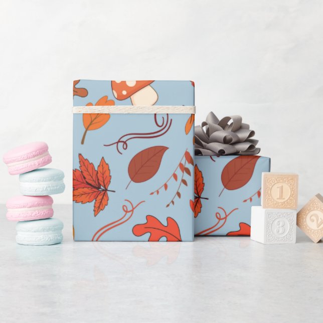 Seamless Fall Chestnuts and Leaves Wrapping Paper (Baby Shower)