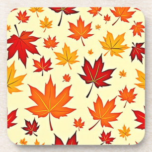Seamless Fall Foliage Design Coaster
