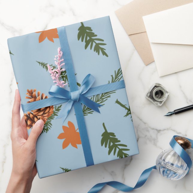 Seamless Fall Wrapping Paper with Cosy Pinecones (Gifting)