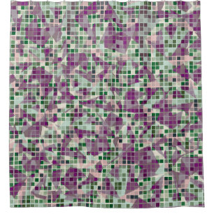 Seamless fashionable camouflage. The foreground co Shower Curtain