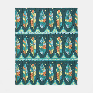 Seamless feather pattern background. Endless colou Fleece Blanket