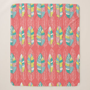 Seamless feather pattern background. Endless colou Sherpa Blanket