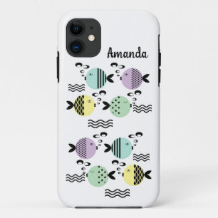 Seamless fish abstract scandinavian modern marine  Case-Mate iPhone case