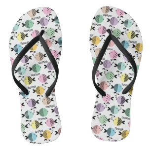 Seamless fish abstract scandinavian modern marine jandals