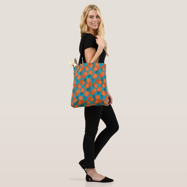 Seamless flat pattern with peaches on branches   tote bag (On Model)