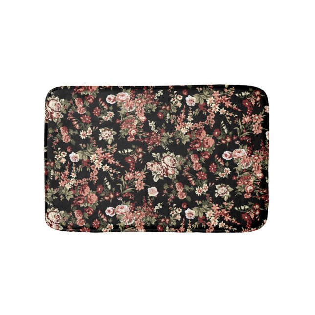Seamless floral background: flower pattern. bath mat (Front)