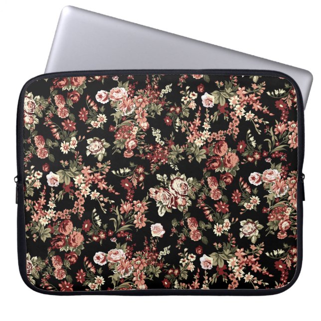Seamless floral background: flower pattern. laptop sleeve (Front)