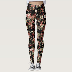 Seamless floral background: flower pattern. leggings