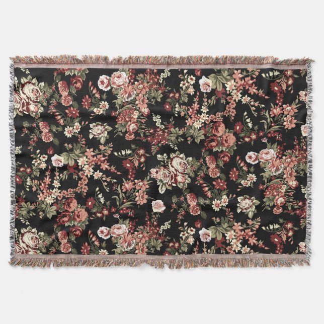 Seamless floral background: flower pattern. throw blanket (Front)