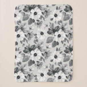 Seamless floral background with beautiful wildflow sherpa blanket