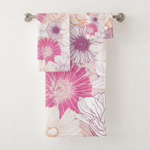 Seamless Floral Bath Towel Set