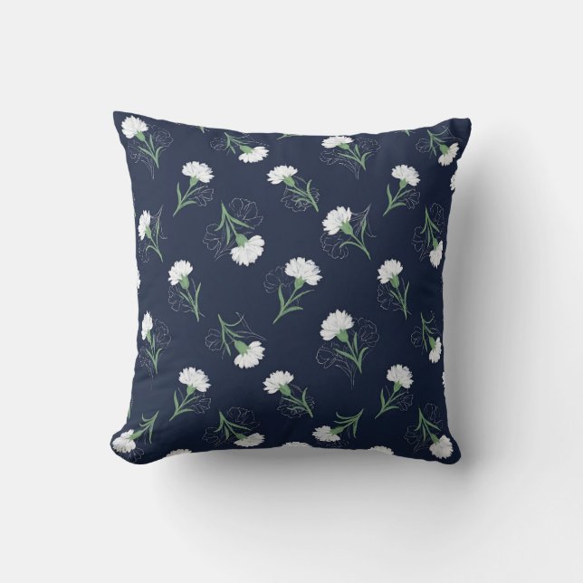 Seamless Floral Chalk Pastel Pillow (Front)