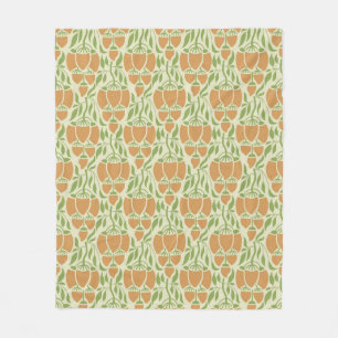 Seamless floral design in Art Nouveau Fleece Blanket