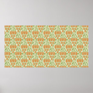 Seamless floral design in Art Nouveau Poster