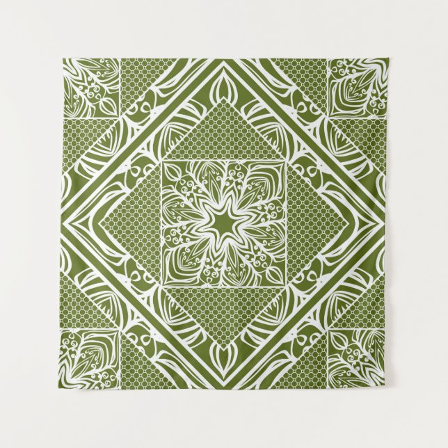 Seamless floral geometric pattern. Vintage illustr Tapestry (Front)