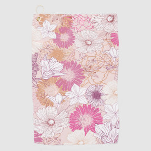 Seamless Floral Golf Towel