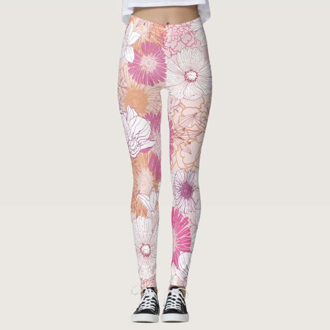 Seamless Floral  Leggings (Front)