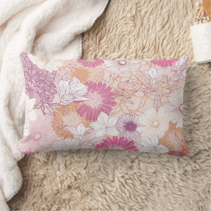 Seamless Floral  Lumbar Cushion
