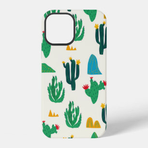 Seamless floral natural abstract cactus pattern on iPhone 12 case