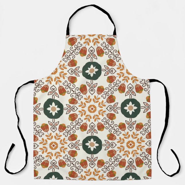 Seamless floral natural abstract geometric pattern apron (Front)