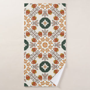 Seamless floral natural abstract geometric pattern bath towel