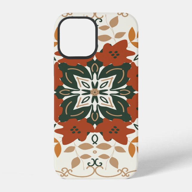 Seamless floral natural abstract geometric pattern iPhone case (Back)