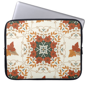 Seamless floral natural abstract geometric pattern laptop sleeve