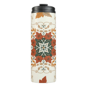 Seamless floral natural abstract geometric pattern thermal tumbler