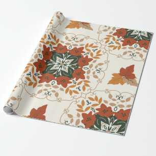 Seamless floral natural abstract geometric pattern wrapping paper