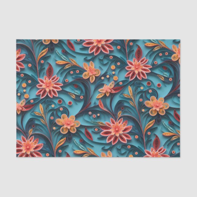 Seamless floral paper pattern Tissue Paper (Front)